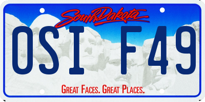 SD license plate 0SIF49