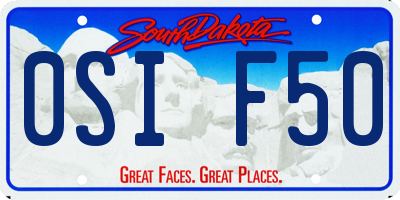 SD license plate 0SIF50