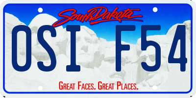 SD license plate 0SIF54