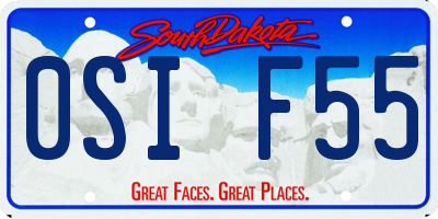 SD license plate 0SIF55