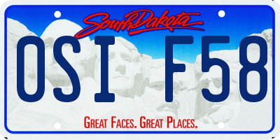SD license plate 0SIF58