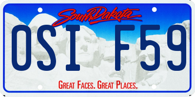 SD license plate 0SIF59