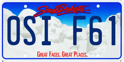 SD license plate 0SIF61