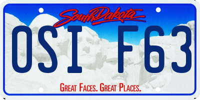 SD license plate 0SIF63