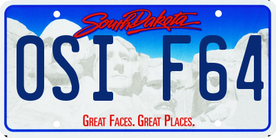 SD license plate 0SIF64