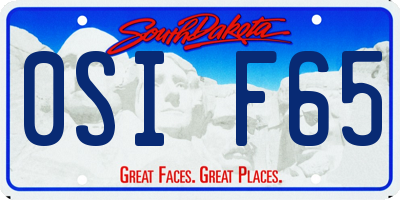 SD license plate 0SIF65
