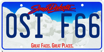 SD license plate 0SIF66