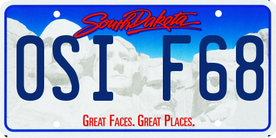 SD license plate 0SIF68