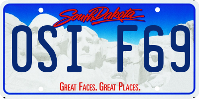 SD license plate 0SIF69