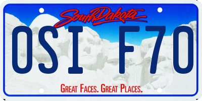SD license plate 0SIF70
