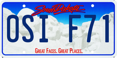 SD license plate 0SIF71