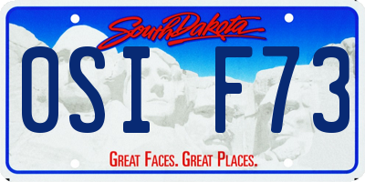 SD license plate 0SIF73