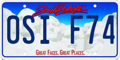 SD license plate 0SIF74