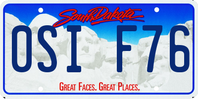 SD license plate 0SIF76