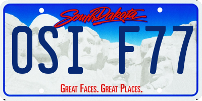 SD license plate 0SIF77