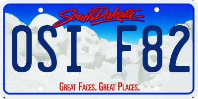 SD license plate 0SIF82