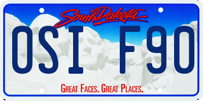 SD license plate 0SIF90