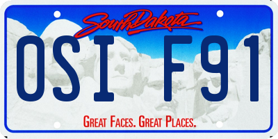 SD license plate 0SIF91