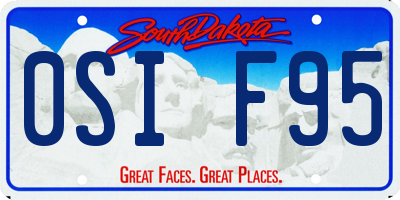 SD license plate 0SIF95