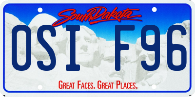 SD license plate 0SIF96