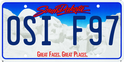SD license plate 0SIF97