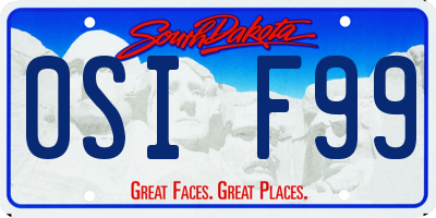 SD license plate 0SIF99
