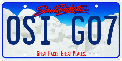 SD license plate 0SIG07