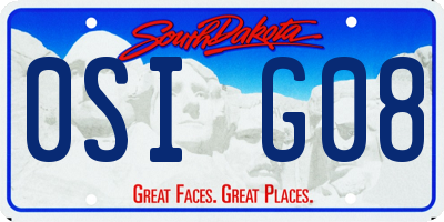 SD license plate 0SIG08