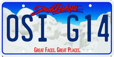 SD license plate 0SIG14