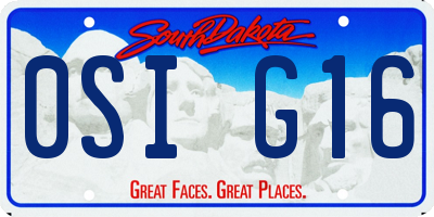 SD license plate 0SIG16