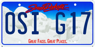 SD license plate 0SIG17