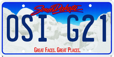 SD license plate 0SIG21