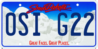 SD license plate 0SIG22