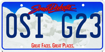 SD license plate 0SIG23