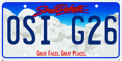 SD license plate 0SIG26
