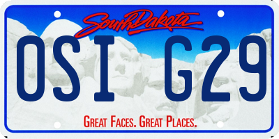 SD license plate 0SIG29
