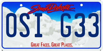SD license plate 0SIG33