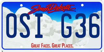 SD license plate 0SIG36