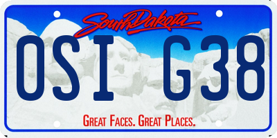 SD license plate 0SIG38