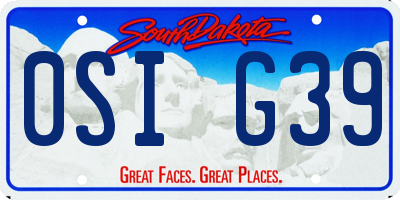 SD license plate 0SIG39