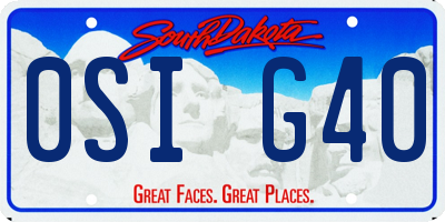 SD license plate 0SIG40