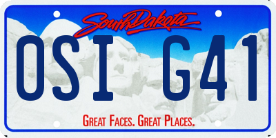 SD license plate 0SIG41