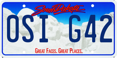 SD license plate 0SIG42