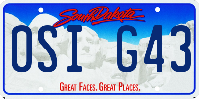 SD license plate 0SIG43