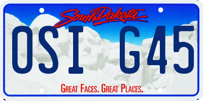 SD license plate 0SIG45