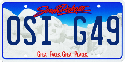 SD license plate 0SIG49
