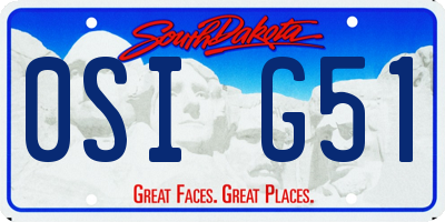SD license plate 0SIG51
