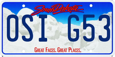 SD license plate 0SIG53
