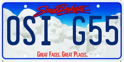 SD license plate 0SIG55