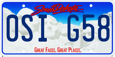 SD license plate 0SIG58